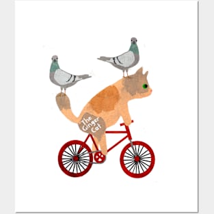 Cat cycling Posters and Art